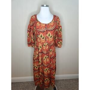 April Cornell Floral Maxi Dress Boho Prairie Cottage